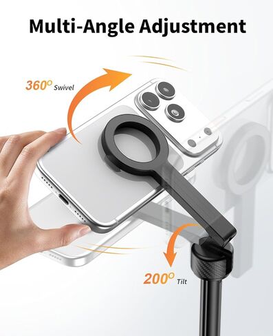 Magnetic Tripod for iPhone, Selfie Stick Tripod Mount Ring for Magsafe, 360° Rotatable Portable Travel Tripod Cell Phone Stand with Metal Ring & Remote, Compatible with iPhone Android, 65" in Saudi Arabia