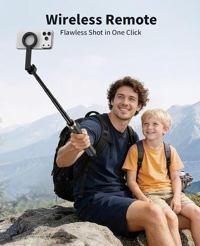 Magnetic Tripod for iPhone, Selfie Stick Tripod Mount Ring for Magsafe, 360° Rotatable Portable Travel Tripod Cell Phone Stand with Metal Ring & Remote, Compatible with iPhone Android, 65" in Saudi Arabia