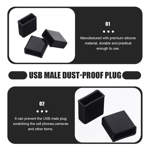 Hemobllo 20 حزمة من أغطية الغبار USB الذكور، واقيات منفذ USB لمحركات الأقراص المحمولة، وكابلات الشحن وأغطية خطوط البيانات، وأغطية غلاف مقاومة للغبار للمساعدة في تقليل الخدوش والحفاظ على الأوساخ in Kuwait
