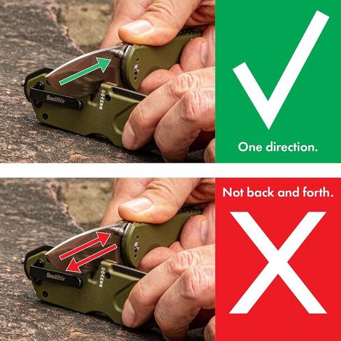 Smith’s 50981 Pocket Pal Tactical Knife Sharpener - OD Green - 2 Stage Sharpener & Diamond Sharpening Rod - Pocket Clip - Outdoor Hunting Knife & Hook Sharpener - Compact & Lightweight in Saudi Arabia