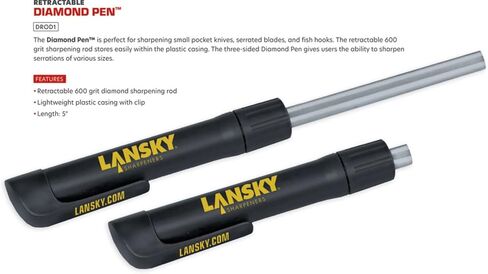 Lansky Retractable Diamond Pen Knife Sharpener, Black, One Size (DROD1) in Saudi Arabia