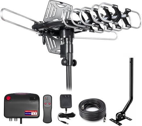 TV Antenna Outdoor,360° Omni-Directional Reception Long 200+ Miles Range Enhance VHF&UHF 4K 1080p Ready HDTV Antenna with Added Stability for Outdoor/Attic,RG6 Coax Cable in Saudi Arabia