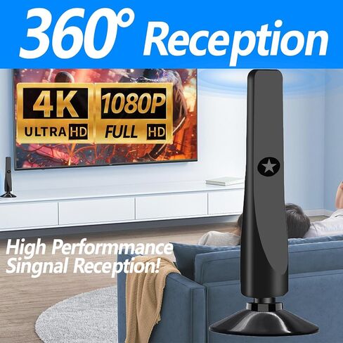 2026 Digital TV Antenna for Smart TV Indoor with Amplifier Signal Booster | TV Antennas for Local Channels, Long Range Reception, Support 4K 1080P, Easy Installation, HD Coaxial Cable in Saudi Arabia