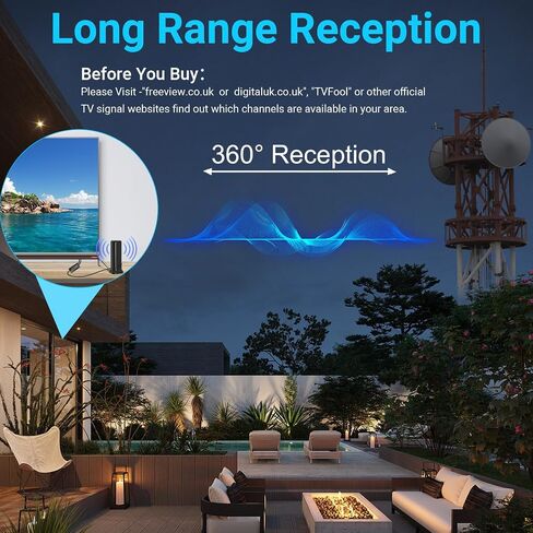 2026 TV Antenna for Smart TV Indoor, Digital HD Antenna for Local Channels | 360° Signal Reception HD Antenna for TV Without Cable, Supports 4K 1080P For All TVs, Magnetic Base & 10FT Cable in Saudi Arabia
