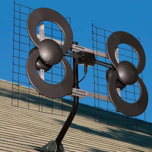 Antennas Direct ClearStream 4 UHF Indoor Outdoor TV Antenna, Multi-Directional, 70+ Mile Range, 4K 8K UHD, NEXTGEN TV – w/20-inch Mast, Reflectors in Saudi Arabia