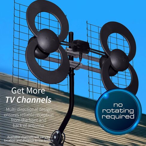 Antennas Direct ClearStream 4 UHF Indoor Outdoor TV Antenna, Multi-Directional, 70+ Mile Range, 4K 8K UHD, NEXTGEN TV – w/20-inch Mast, Reflectors in Saudi Arabia