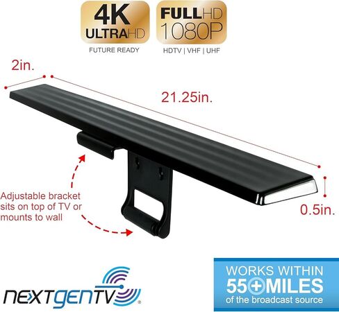 GE Hover Amplified HD Digital TV Antenna, Easy Mount on Top Design in Saudi Arabia