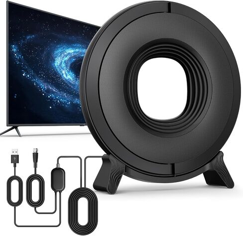 TV Antenna Indoor for Smart TV 2026 Digital TV Antenna for Local Channels | 3600+ Miles Long Range Reception with Amplifier, Supports 4K 8K 1080P and Older TVs in Saudi Arabia