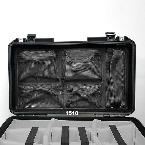 LAFENLIN Square Lid Organizer for Pelican 1510 Case,Hook & Loop-Screws Inc. | Upgraded 5-pocket Thick Mesh Lid Organizer for Photographers & Divers. Secures Camera Gear & Tools, Durable Shockproof Design in Saudi Arabia