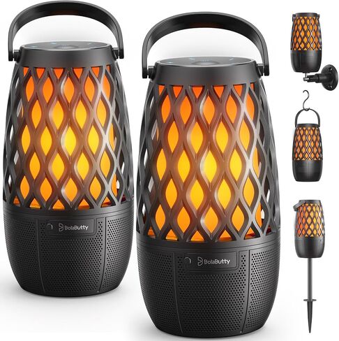 Outdoor Speakers with Ligths Gifts for Men Multi-Sync up to 100 Speakers | IPX5 Waterproof, HD Stereo Sound, Auto-Pairing, House Warming Gifts, Lanterns for Camp|Patio|Pool|Yard, Cool Stuff in Kuwait