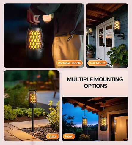 Outdoor Speakers with Ligths Gifts for Men Multi-Sync up to 100 Speakers | IPX5 Waterproof, HD Stereo Sound, Auto-Pairing, House Warming Gifts, Lanterns for Camp|Patio|Pool|Yard, Cool Stuff in Kuwait