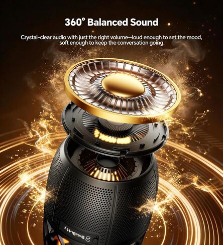 Outdoor Speakers with Ligths Gifts for Men Multi-Sync up to 100 Speakers | IPX5 Waterproof, HD Stereo Sound, Auto-Pairing, House Warming Gifts, Lanterns for Camp|Patio|Pool|Yard, Cool Stuff in Kuwait