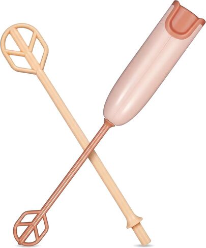 Portable Baby Bottle Mixer with 1 Stirring Rods, Battery Powered Milk Powder Stirrer for Feeding Bottle Prep, Compact Handheld Drink Blender for Coffee, Matcha, Protein Powder, Light Brown in Saudi Arabia