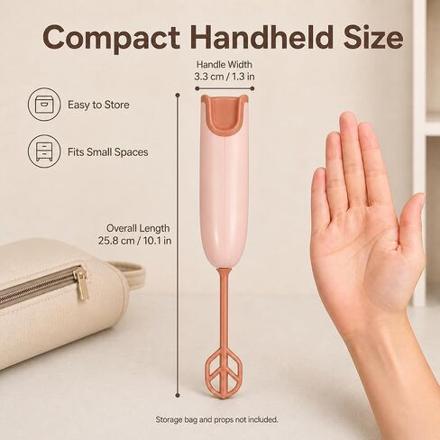 Portable Baby Bottle Mixer with 1 Stirring Rods, Battery Powered Milk Powder Stirrer for Feeding Bottle Prep, Compact Handheld Drink Blender for Coffee, Matcha, Protein Powder, Light Brown in Saudi Arabia