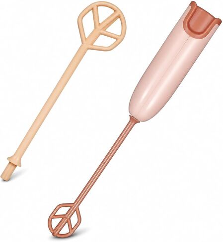 Portable Baby Bottle Mixer with 1 Stirring Rods, Battery Powered Milk Powder Stirrer for Feeding Bottle Prep, Compact Handheld Drink Blender for Coffee, Matcha, Protein Powder, Light Brown in Saudi Arabia