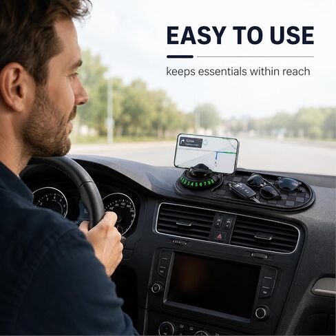 Anti Slip Mat for Car Dashboard,Dash Mat,Multi-Functional Support Anti-Slip Pad,3 in 1 Dashboard Grip Pads for Phones,Support Anti Slip Pad for Phones Sunglasses Keys Gadgets(Gray + Black) in Saudi Arabia
