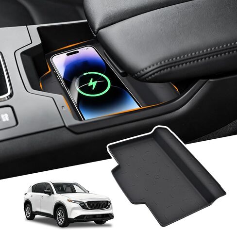 Wireless Protective Charging Mat for Mazda CX5 Accessories 2026 | Silicone Anti-Slip Waterproof Wireless Charging Mat Center Console Interior Accessories Fit for 2026 Mazda CX5 Accessories in Saudi Arabia