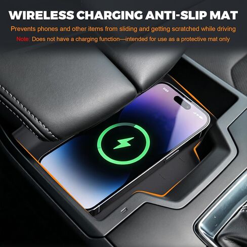 Wireless Protective Charging Mat for Mazda CX5 Accessories 2026 | Silicone Anti-Slip Waterproof Wireless Charging Mat Center Console Interior Accessories Fit for 2026 Mazda CX5 Accessories in Saudi Arabia