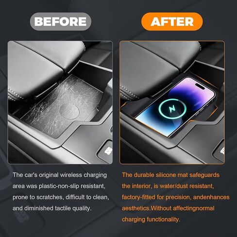 Wireless Protective Charging Mat for Mazda CX5 Accessories 2026 | Silicone Anti-Slip Waterproof Wireless Charging Mat Center Console Interior Accessories Fit for 2026 Mazda CX5 Accessories in Saudi Arabia