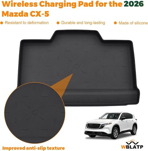 Wireless Protective Charging Mat for Mazda CX5 Accessories 2026 | Silicone Anti-Slip Waterproof Wireless Charging Mat Center Console Interior Accessories Fit for 2026 Mazda CX5 Accessories in Saudi Arabia