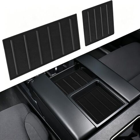 Console Tray Liner for Toyota Tundra 2022-2026 & Sequoia 2023-2026, 2 Pcs Anti-Slip Silicone Mat, Fits SR SR5 Limited Only in Saudi Arabia