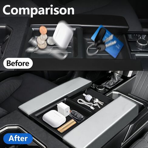 Console Tray Liner for Toyota Tundra 2022-2026 & Sequoia 2023-2026, 2 Pcs Anti-Slip Silicone Mat, Fits SR SR5 Limited Only in Saudi Arabia
