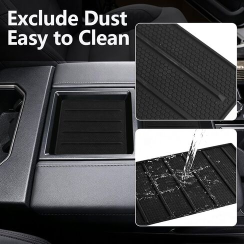 Console Tray Liner for Toyota Tundra 2022-2026 & Sequoia 2023-2026, 2 Pcs Anti-Slip Silicone Mat, Fits SR SR5 Limited Only in Saudi Arabia