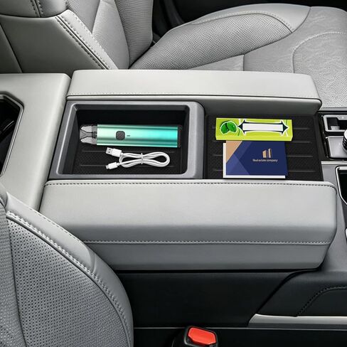 Console Tray Liner for Toyota Tundra 2022-2026 & Sequoia 2023-2026, 2 Pcs Anti-Slip Silicone Mat, Fits SR SR5 Limited Only in Saudi Arabia