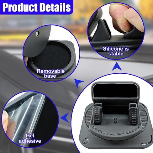 Car Dashboard Phone Holder, 360 Degree Rotatable Anti-Slip Cell Phone Mount, Universal One-Hand Operation Automotive Navigation Bracket for Most Cars, SUVs, Trucks (Black) in Saudi Arabia