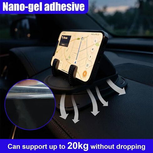 Car Dashboard Phone Holder, 360 Degree Rotatable Anti-Slip Cell Phone Mount, Universal One-Hand Operation Automotive Navigation Bracket for Most Cars, SUVs, Trucks (Black) in Saudi Arabia