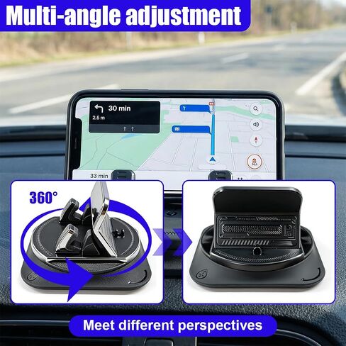 Car Dashboard Phone Holder, 360 Degree Rotatable Anti-Slip Cell Phone Mount, Universal One-Hand Operation Automotive Navigation Bracket for Most Cars, SUVs, Trucks (Black) in Saudi Arabia