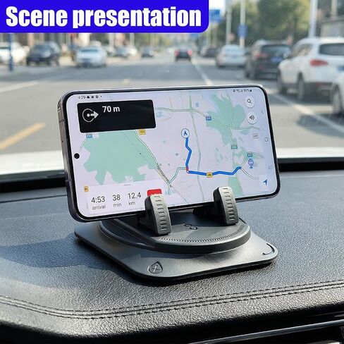 Car Dashboard Phone Holder, 360 Degree Rotatable Anti-Slip Cell Phone Mount, Universal One-Hand Operation Automotive Navigation Bracket for Most Cars, SUVs, Trucks (Black) in Saudi Arabia