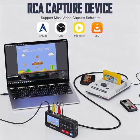 VHS to Digital Converter, 3" HD Video to Digital Capture Recorder with Remote, Record Video & Audio from VHS, VCR, DVR, DVD, Hi8, Mini DV, Gaming Consoles, Turntables, Cassette Tapes [Player Required] in Saudi Arabia