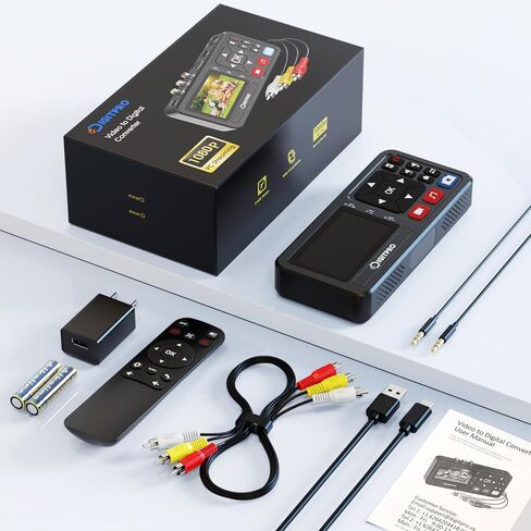 VHS to Digital Converter, 3" HD Video to Digital Capture Recorder with Remote, Record Video & Audio from VHS, VCR, DVR, DVD, Hi8, Mini DV, Gaming Consoles, Turntables, Cassette Tapes [Player Required] in Saudi Arabia