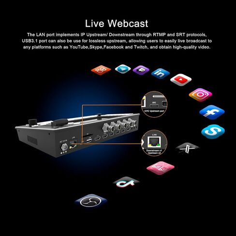 MOVMAGIC M4S 5.5Inch 2HDMI(4K/60P) Input Live Streaming Multi Camera Video Mixer Switcher with 4 HDMI/SDI & 1USB Input,USB 3.1 Stream,Landscape & Portrait, Recording & Replay,Support PTZ/USB/SD. in Saudi Arabia