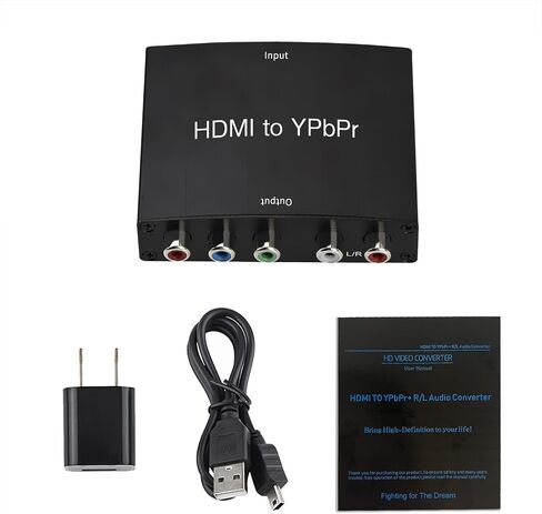HDMI to Component Converter, HDMI to YPbPr 5RCA RGB + R/L Converter V1.4 with R/L Audio Output Support for MacBook, Blu-Ray, DVD, PS4, DVD, PSP, Xbox 360 in Saudi Arabia