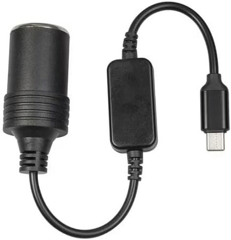 USB C Male to 12V 10W Cigarette Lighter Socket Adapter Power Cable for Dash Cam, GPS, Car Led Light Strips 10W max 1.2M in Kuwait