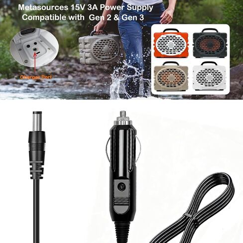 Car DC Adapter for Turtle Box Turtlebox Gen 2 Gen 3 Loud Outdoor Speaker | TB-Charge-GEN2 TBG2-OG 27733-TURTLEBOXG2 HE3035364 GS-P150300E454A 2A28W-TURTLEBOXG2 Outdoor Portable Bluetooth 5.0 Speaker in Saudi Arabia