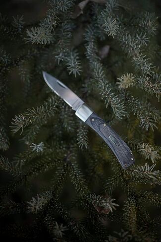 Old Timer Heritage Series 5OT Bruin 6.5in سكين تقليدي قابل للطي مع شفرة نقطة قطرة من الفولاذ المقاوم للصدأ، ومقبض بتصميم خشبي مصقول للصيد والتخييم والحمل اليومي وفي الهواء الطلق in Kuwait