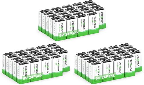 DURNERGY 9V Batteries, 9 Volt Batteries 8 Pack,10-Year Shelf Life, 9V Batteries for Smoke Alarms, Guitar Pedals, Microphone, Smoke Detector Battery, Square Batteries 6LR61 9V Alkaline Batteries in Saudi Arabia