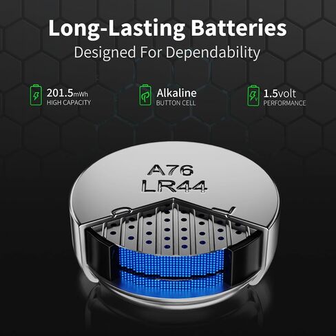 NICEBATT LR44 Batteries 60 Pack, AG13 L1154F 357 303 SR44 A76 Premium Alkaline 1.5V Button Coin Cell Battery in Saudi Arabia