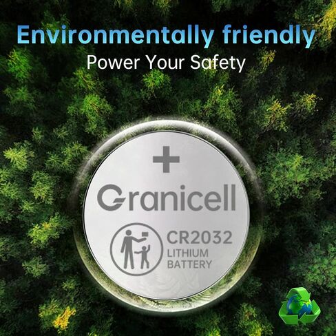Granicell CR2032 Battery Compatible with AirTag 2032 Lithium 3V Coin Battery for Child Safety, Suitable for Key Fobs, Smart Sensors, Scales, Candles and More 50 Count in Kuwait