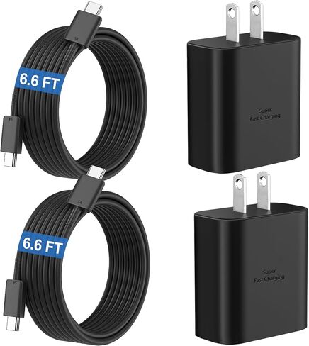 45W Super Fast Charger USB C Android Phone Type C Charger Fast Charging Block with 6.6FT Cord for Samsung Galaxy S26/S26 Ultra/S26+/S25 Ultra/S25/S24 Ultra/S24/S23 Ultra/S22/S21/S20/Note 10, Black in Kuwait