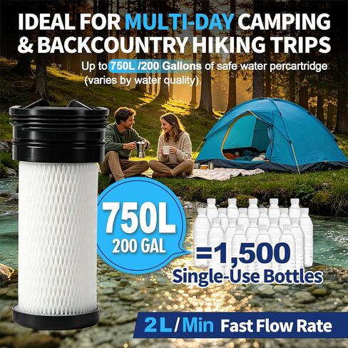 Replacement Water Filter,Fits Katadyn Hiker/Hiker Pro,200 Gallon Capacity | pleated glass-fiber & activated carbon for sediment reduction and taste improvement,ideal for backpacking and emergency kits in Saudi Arabia