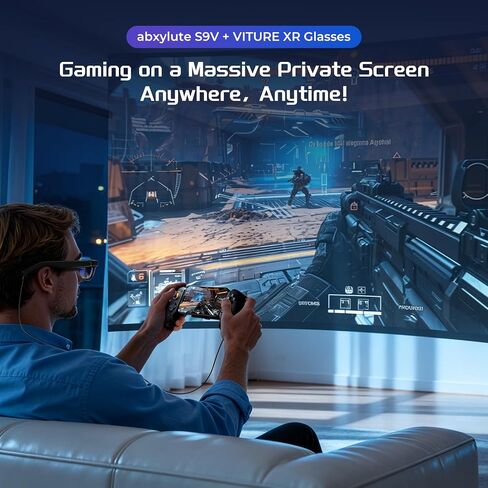 abxylute S9V Full-Size Bluetooth＆Type-C Gaming Phone Controller for Viture Full Range of Eyeglasses, 174" Ultra Sharp Game Display for iPhone 15/16/17, iPad Mini 6/7,Android Tablet,Free Key Mapping＆App in Saudi Arabia