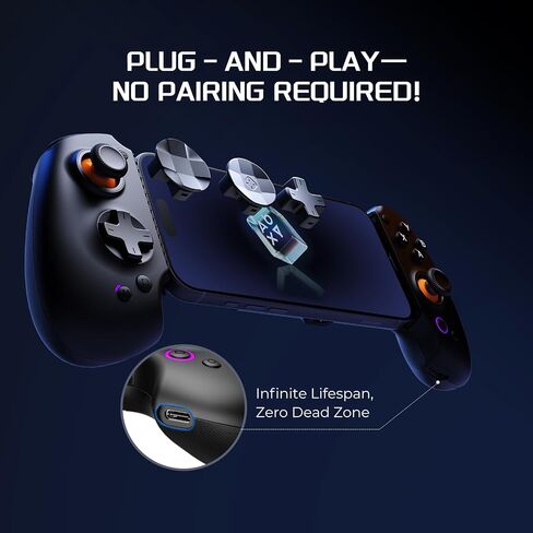 abxylute S9V Full-Size Bluetooth＆Type-C Gaming Phone Controller for Viture Full Range of Eyeglasses, 174" Ultra Sharp Game Display for iPhone 15/16/17, iPad Mini 6/7,Android Tablet,Free Key Mapping＆App in Saudi Arabia