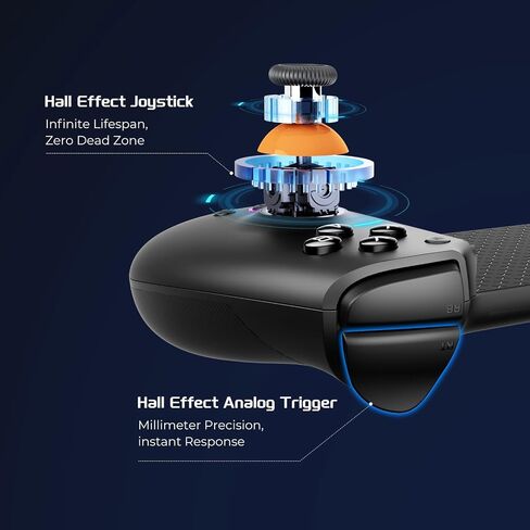 abxylute S9V Full-Size Bluetooth＆Type-C Gaming Phone Controller for Viture Full Range of Eyeglasses, 174" Ultra Sharp Game Display for iPhone 15/16/17, iPad Mini 6/7,Android Tablet,Free Key Mapping＆App in Saudi Arabia