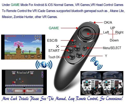 VR Remote Controller Gamepad Bluetooth Control VR Video, Game, Selfie, Flip E-Book/PPT/Nook Page, Mouse, in Virtual Reality Headset PC Tablet Laptop iPhone Smart Phone in Saudi Arabia