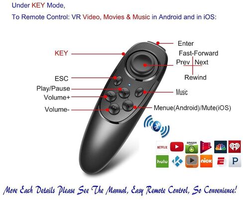 VR Remote Controller Gamepad Bluetooth Control VR Video, Game, Selfie, Flip E-Book/PPT/Nook Page, Mouse, in Virtual Reality Headset PC Tablet Laptop iPhone Smart Phone in Saudi Arabia