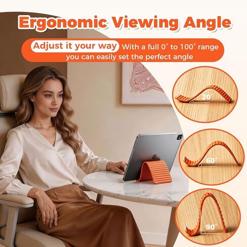 2 Pack Portable Foldable Silicone Aluminum Phone Holder | Flexible Adjustable Bends, Anti-Slip Universal Mobile Phone & Small Tablet Holder for Desk, Airplane, Travel, Office, Home in Saudi Arabia